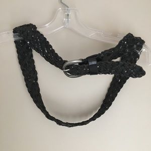 Nordstrom Another Line Black Leather Woven Belt M